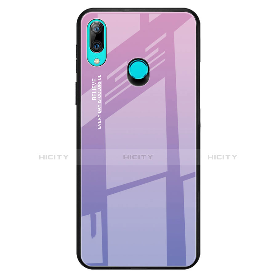 Custodia Silicone Specchio Laterale Sfumato Arcobaleno Cover per Huawei P Smart Z Viola