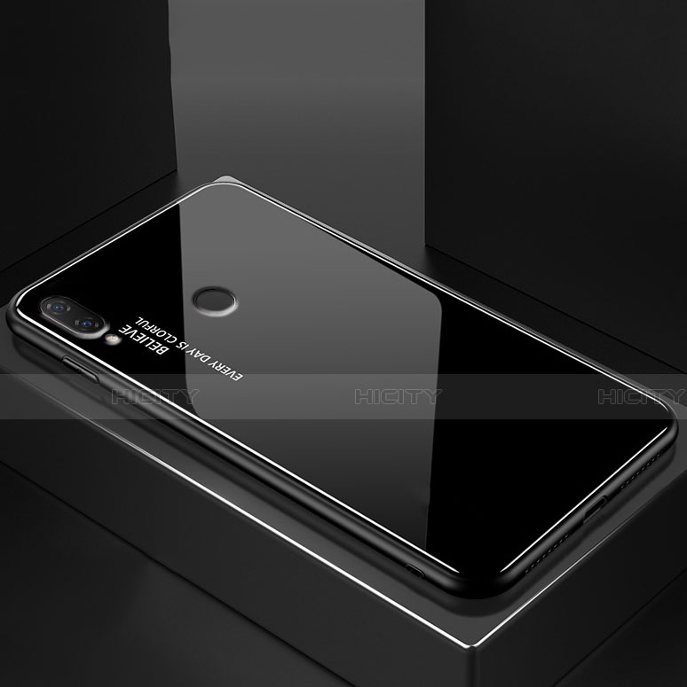 Custodia Silicone Specchio Laterale Sfumato Arcobaleno Cover per Huawei P20 Lite Nero
