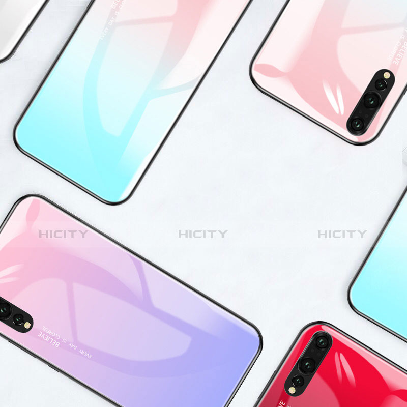 Custodia Silicone Specchio Laterale Sfumato Arcobaleno Cover per Huawei P20 Pro