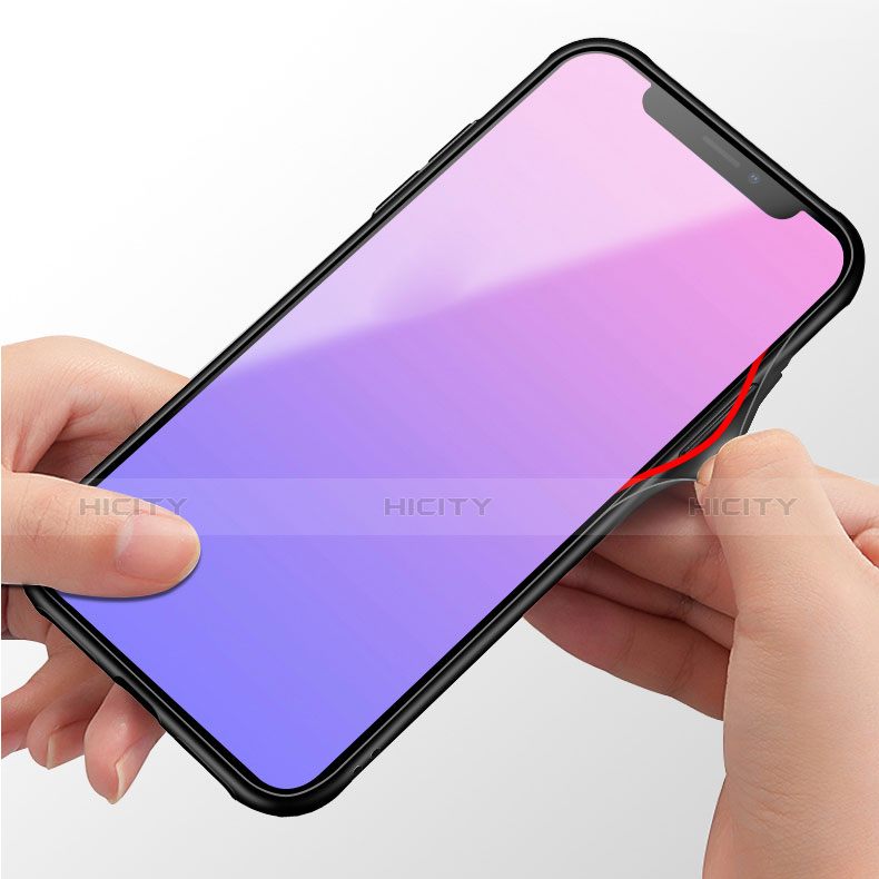 Custodia Silicone Specchio Laterale Sfumato Arcobaleno Cover per Huawei Y9 (2019)