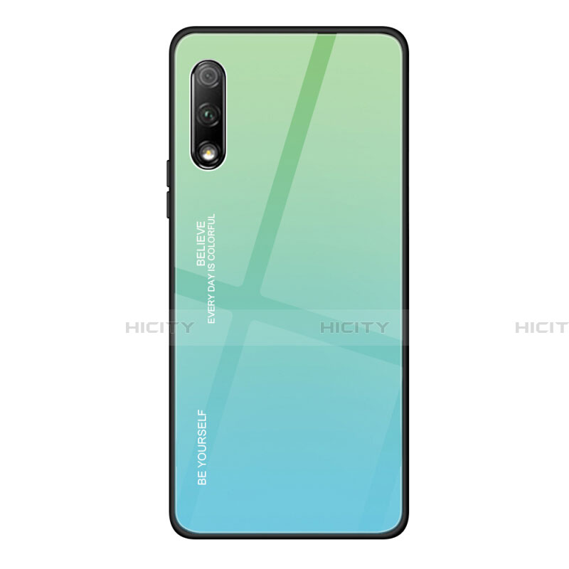 Custodia Silicone Specchio Laterale Sfumato Arcobaleno Cover per Huawei Y9 Prime (2019)