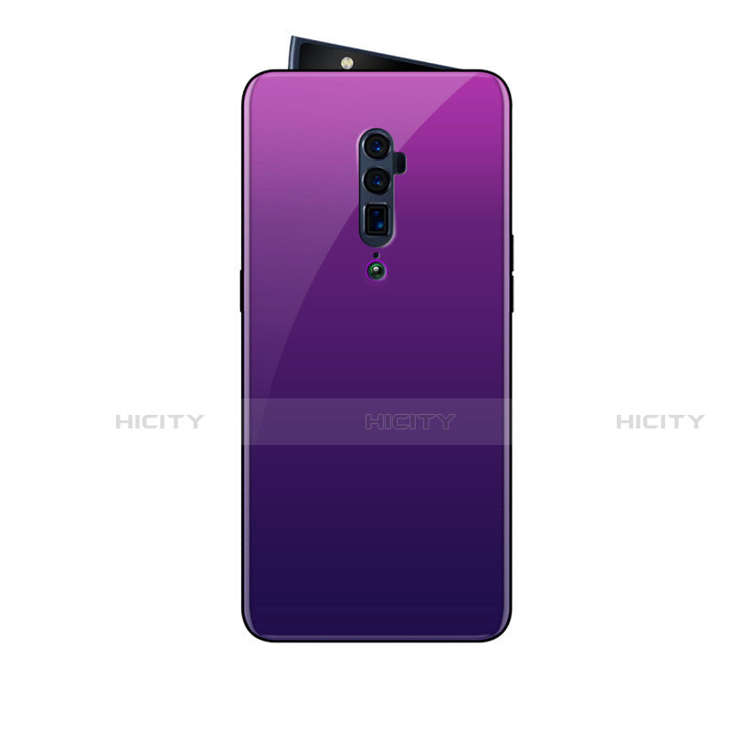 Custodia Silicone Specchio Laterale Sfumato Arcobaleno Cover per Oppo Reno 10X Zoom Viola