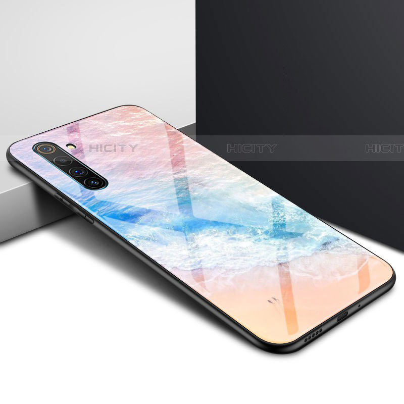 Custodia Silicone Specchio Laterale Sfumato Arcobaleno Cover per Realme X50 Pro 5G