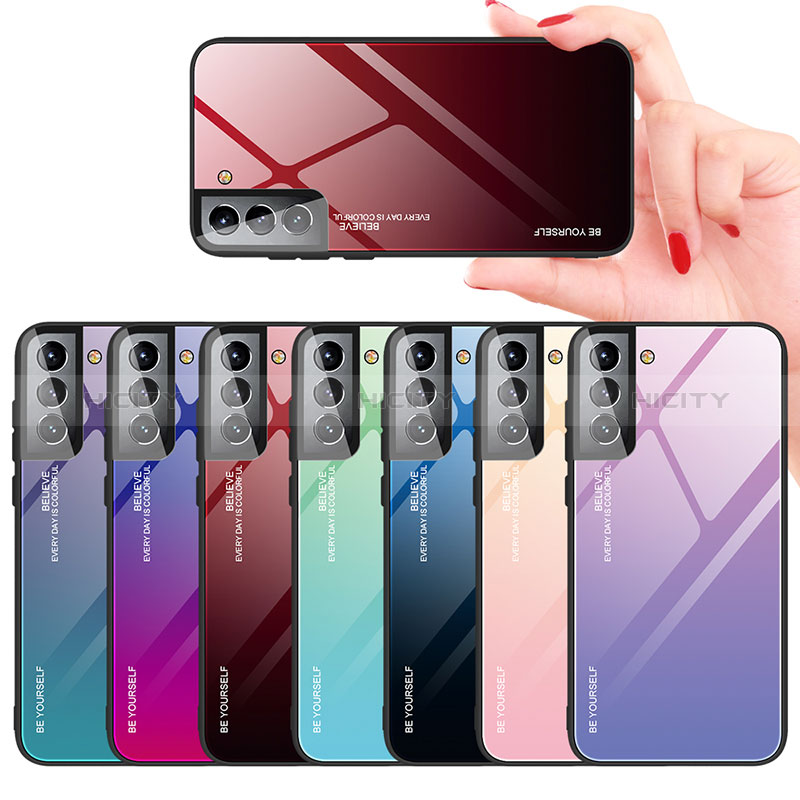 Custodia Silicone Specchio Laterale Sfumato Arcobaleno Cover per Samsung Galaxy S25 Plus 5G