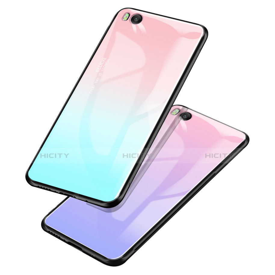 Custodia Silicone Specchio Laterale Sfumato Arcobaleno Cover per Xiaomi Mi 5S 4G