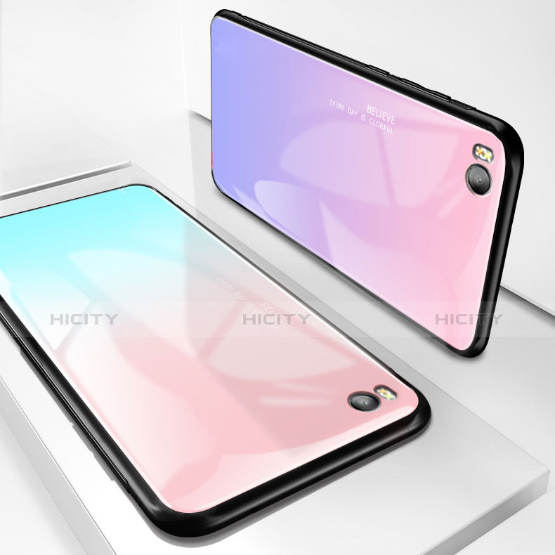 Custodia Silicone Specchio Laterale Sfumato Arcobaleno Cover per Xiaomi Mi 5S