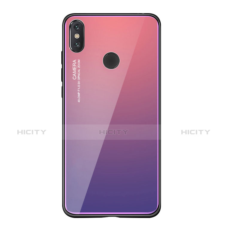 Custodia Silicone Specchio Laterale Sfumato Arcobaleno Cover per Xiaomi Mi 8 SE Viola