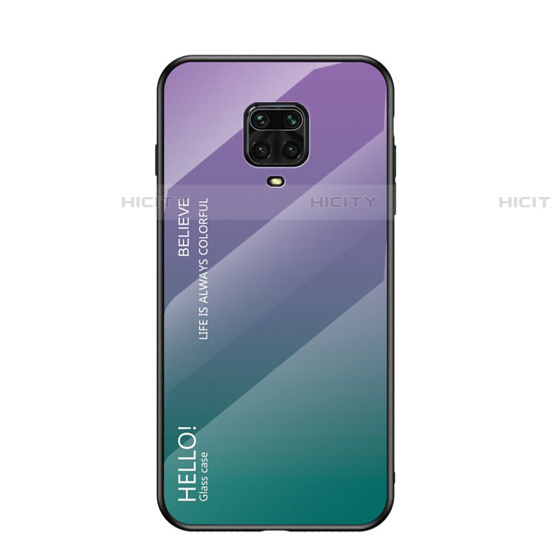 Custodia Silicone Specchio Laterale Sfumato Arcobaleno Cover per Xiaomi Redmi Note 9S Multicolore