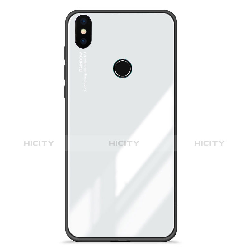 Custodia Silicone Specchio Laterale Sfumato Cover per Xiaomi Mi A2 Bianco