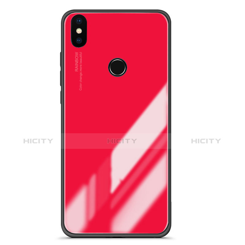 Custodia Silicone Specchio Laterale Sfumato Cover per Xiaomi Mi A2 Rosso