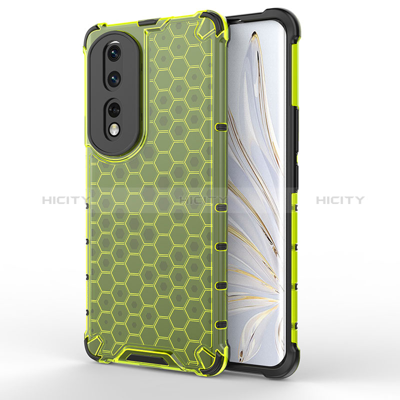 Custodia Silicone Trasparente Laterale 360 Gradi Cover AM1 per Huawei Honor 80 Pro Flat 5G Verde