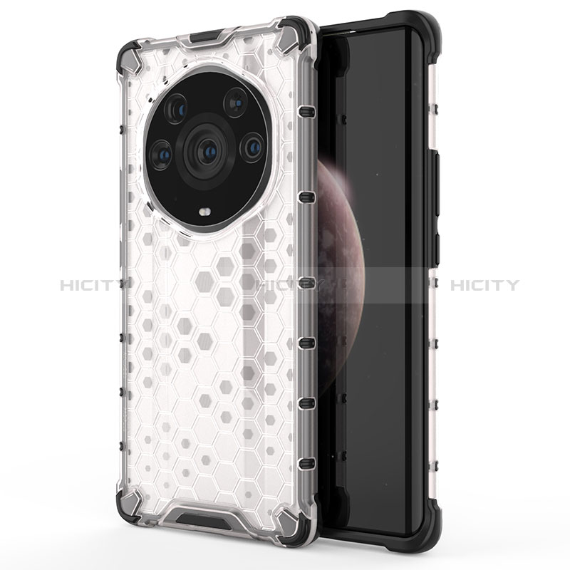 Custodia Silicone Trasparente Laterale 360 Gradi Cover AM1 per Huawei Honor Magic3 Pro+ Plus 5G Bianco