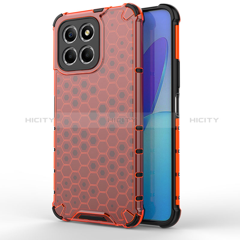 Custodia Silicone Trasparente Laterale 360 Gradi Cover AM1 per Huawei Honor X8a 5G Rosso