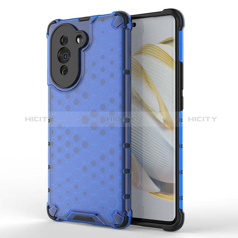 Custodia Silicone Trasparente Laterale 360 Gradi Cover AM1 per Huawei Nova 10 Blu