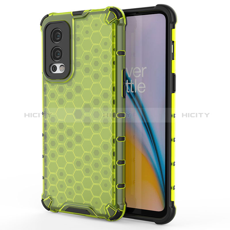 Custodia Silicone Trasparente Laterale 360 Gradi Cover AM1 per OnePlus Nord 2 5G Verde