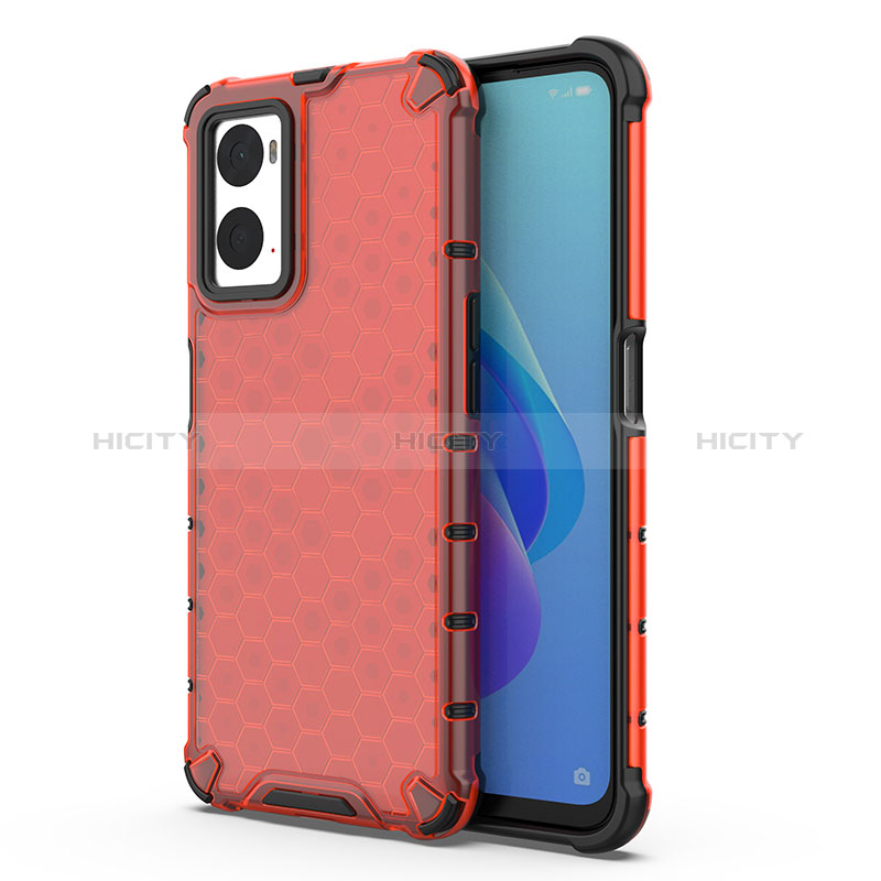 Custodia Silicone Trasparente Laterale 360 Gradi Cover AM1 per Oppo A36 Rosso