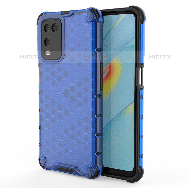 Custodia Silicone Trasparente Laterale 360 Gradi Cover AM1 per Oppo A54 4G Blu