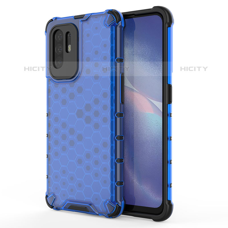 Custodia Silicone Trasparente Laterale 360 Gradi Cover AM1 per Oppo A94 5G Blu