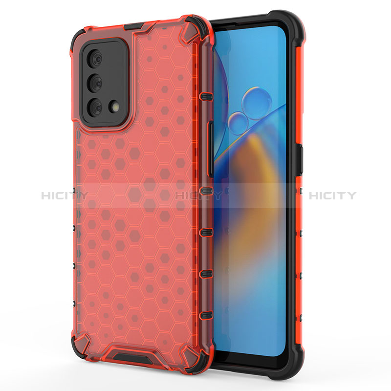 Custodia Silicone Trasparente Laterale 360 Gradi Cover AM1 per Oppo F19 Rosso