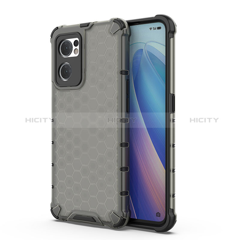 Custodia Silicone Trasparente Laterale 360 Gradi Cover AM1 per Oppo Find X5 Lite 5G Nero