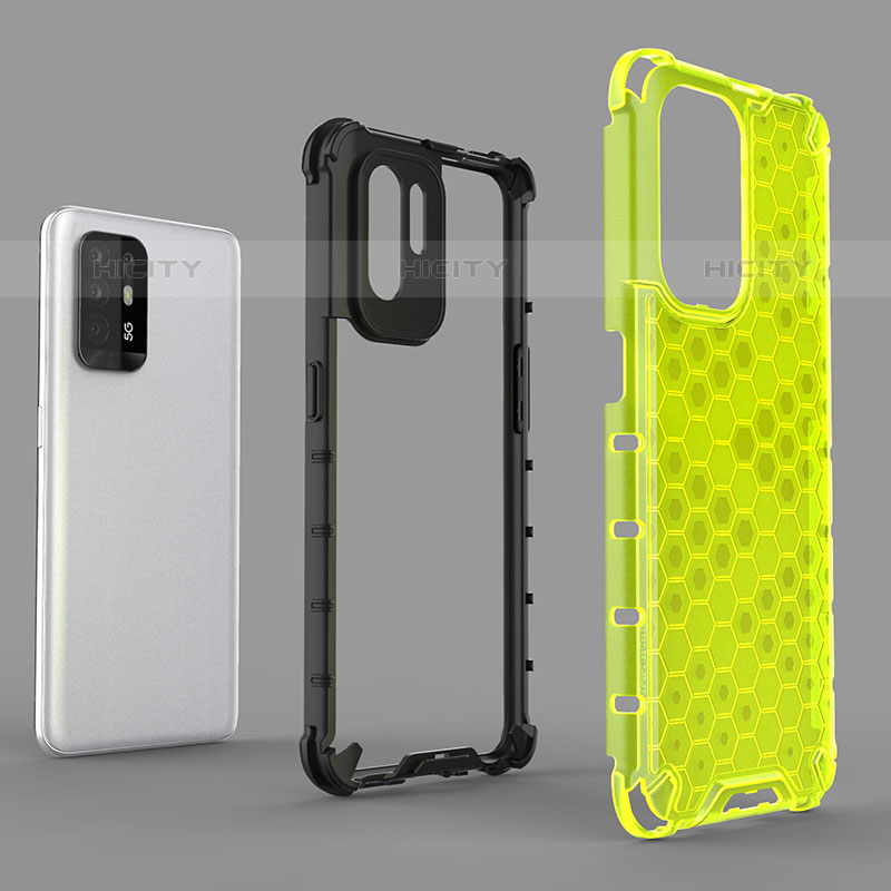 Custodia Silicone Trasparente Laterale 360 Gradi Cover AM1 per Oppo Reno5 Z 5G