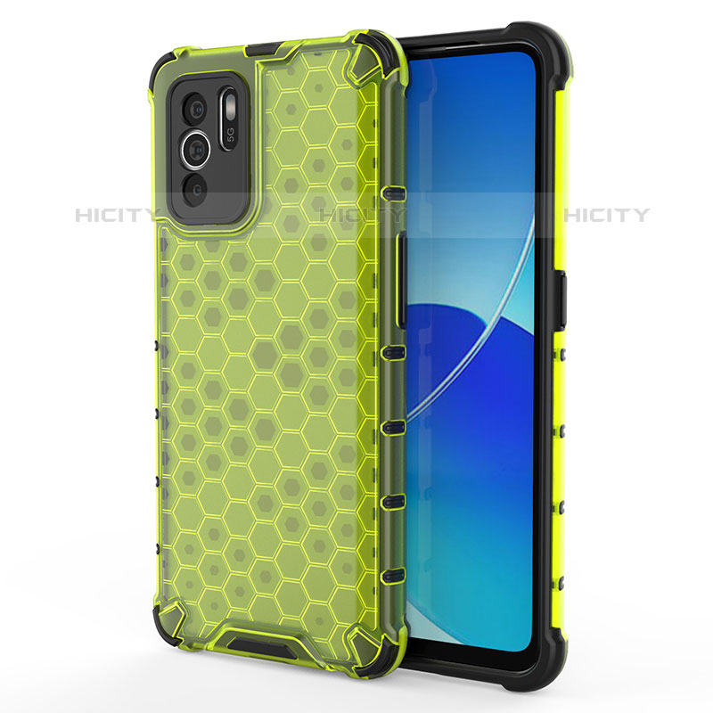 Custodia Silicone Trasparente Laterale 360 Gradi Cover AM1 per Oppo Reno6 Z 5G Verde