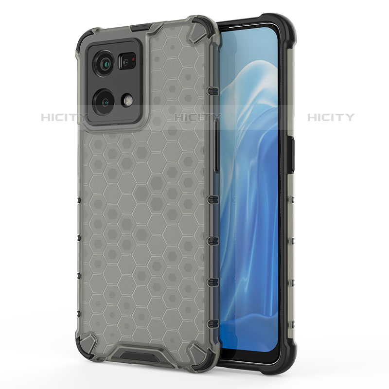 Custodia Silicone Trasparente Laterale 360 Gradi Cover AM1 per Oppo Reno7 4G Nero