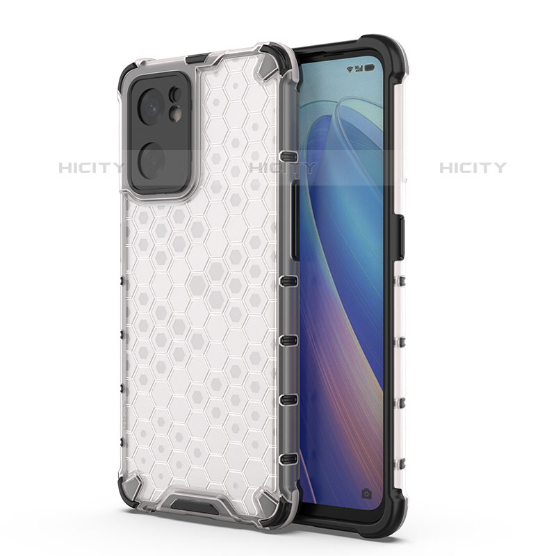 Custodia Silicone Trasparente Laterale 360 Gradi Cover AM1 per Oppo Reno7 SE 5G Bianco