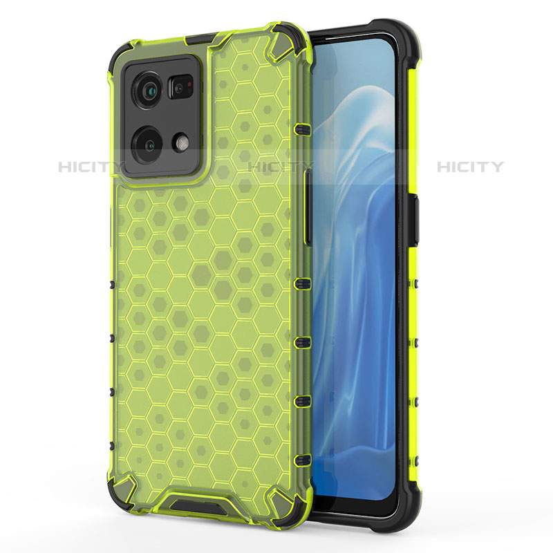 Custodia Silicone Trasparente Laterale 360 Gradi Cover AM1 per Oppo Reno8 4G Verde