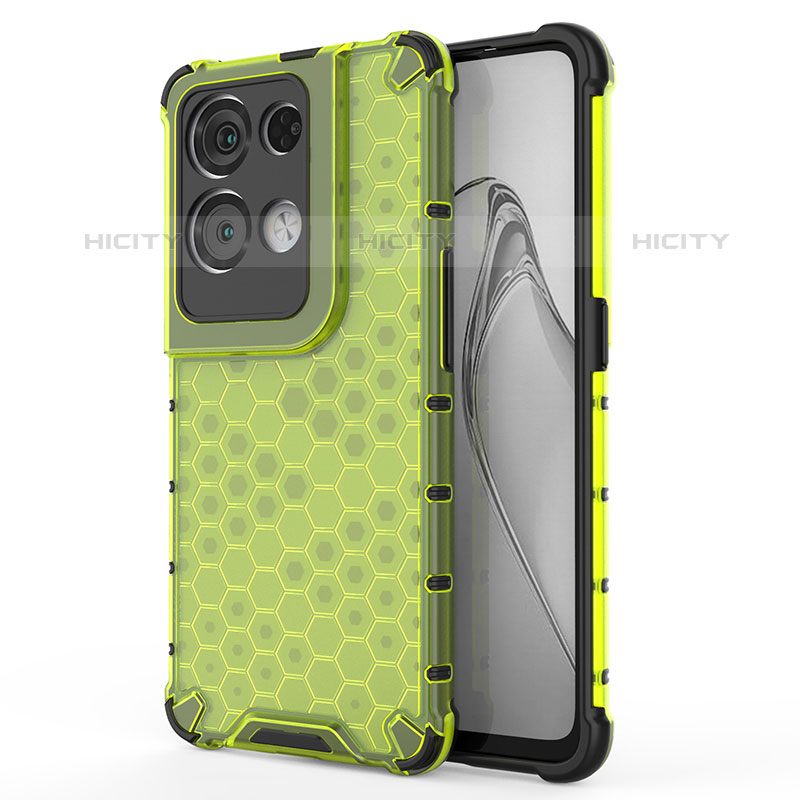 Custodia Silicone Trasparente Laterale 360 Gradi Cover AM1 per Oppo Reno8 Pro+ Plus 5G Verde