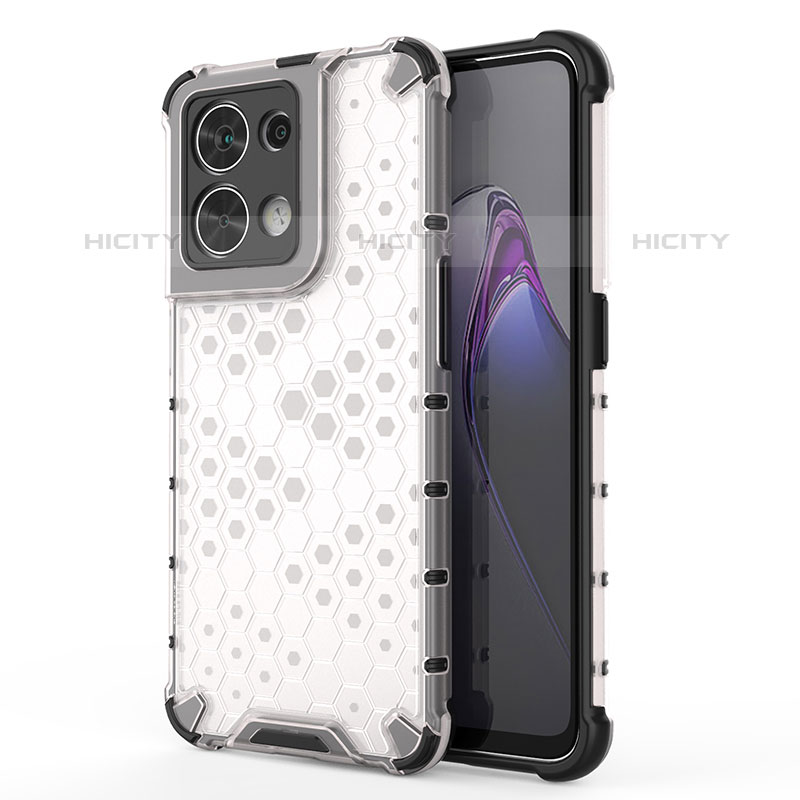 Custodia Silicone Trasparente Laterale 360 Gradi Cover AM1 per Oppo Reno9 Pro 5G Bianco