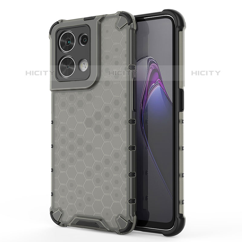 Custodia Silicone Trasparente Laterale 360 Gradi Cover AM1 per Oppo Reno9 Pro 5G Nero