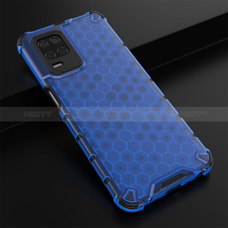 Custodia Silicone Trasparente Laterale 360 Gradi Cover AM1 per Realme 8 5G Blu