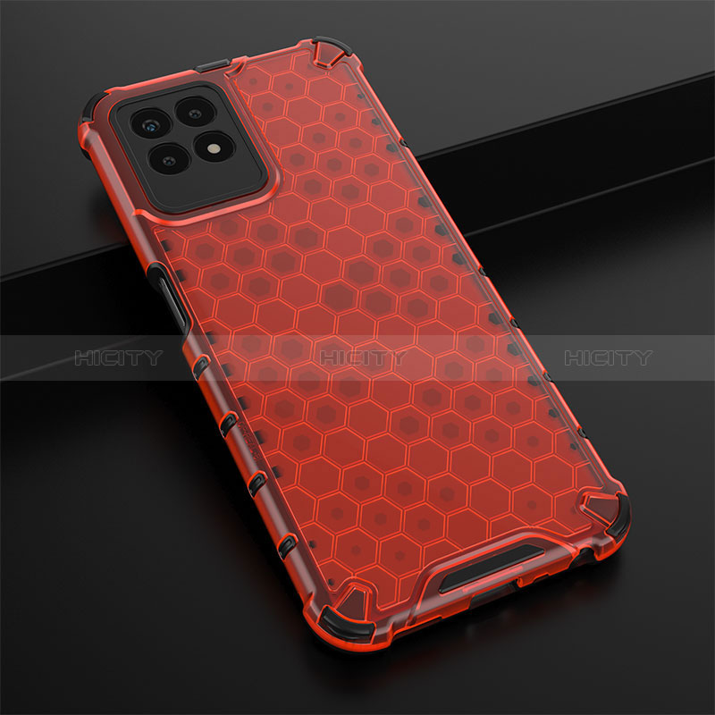 Custodia Silicone Trasparente Laterale 360 Gradi Cover AM1 per Realme 8i Rosso