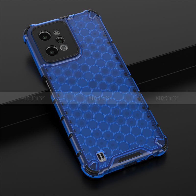 Custodia Silicone Trasparente Laterale 360 Gradi Cover AM1 per Realme C31 Blu