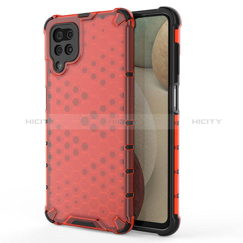 Custodia Silicone Trasparente Laterale 360 Gradi Cover AM1 per Samsung Galaxy A12 Nacho Rosso