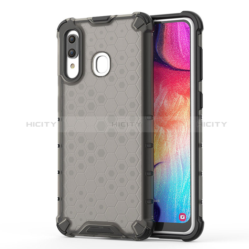 Custodia Silicone Trasparente Laterale 360 Gradi Cover AM1 per Samsung Galaxy A20 Nero