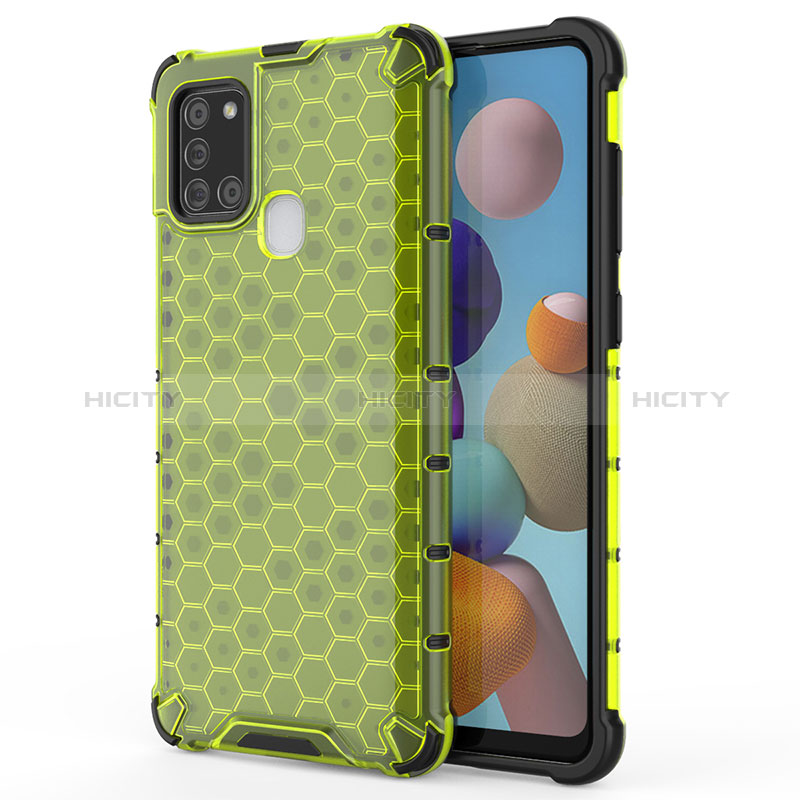 Custodia Silicone Trasparente Laterale 360 Gradi Cover AM1 per Samsung Galaxy A21s Verde