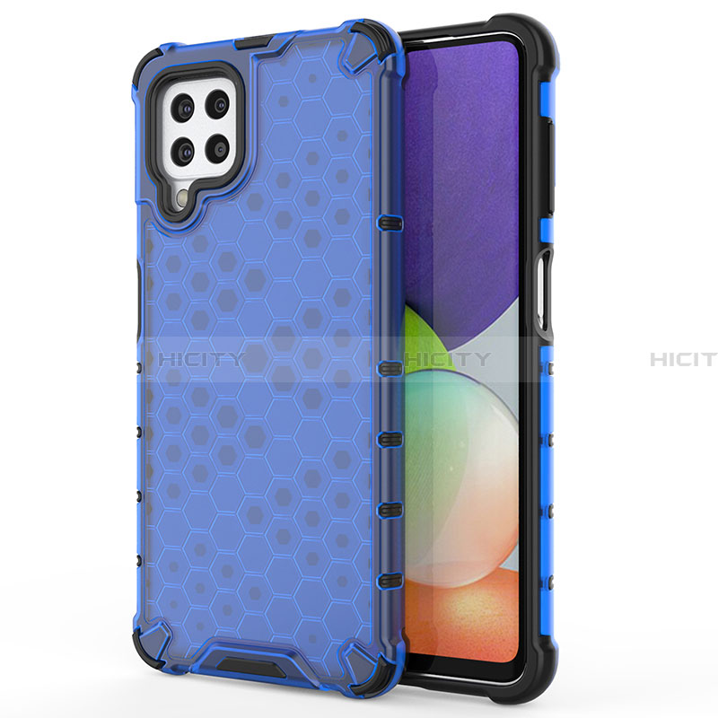 Custodia Silicone Trasparente Laterale 360 Gradi Cover AM1 per Samsung Galaxy A22 4G Blu