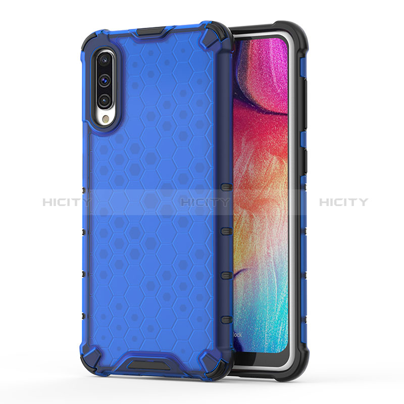 Custodia Silicone Trasparente Laterale 360 Gradi Cover AM1 per Samsung Galaxy A30S Blu