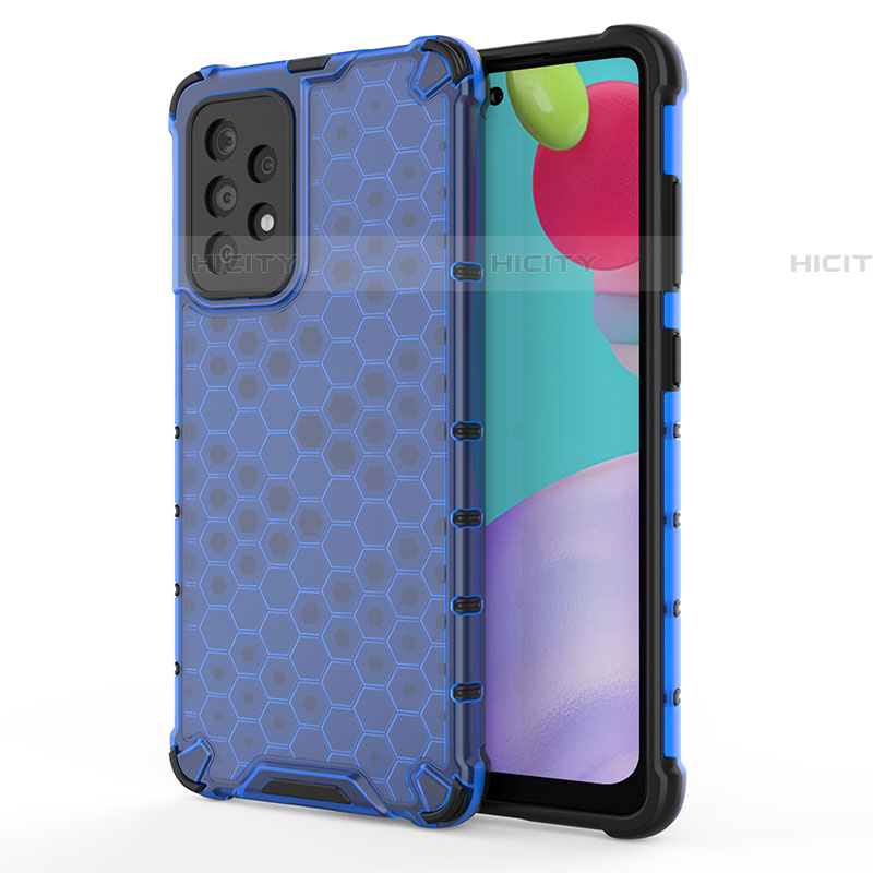 Custodia Silicone Trasparente Laterale 360 Gradi Cover AM1 per Samsung Galaxy A52 4G Blu