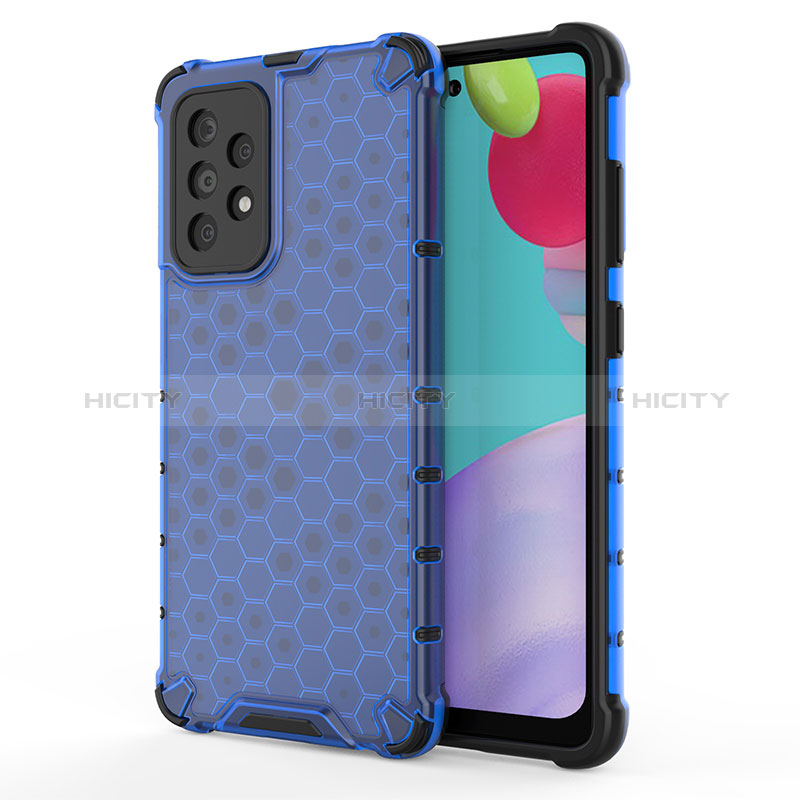 Custodia Silicone Trasparente Laterale 360 Gradi Cover AM1 per Samsung Galaxy A52s 5G Blu