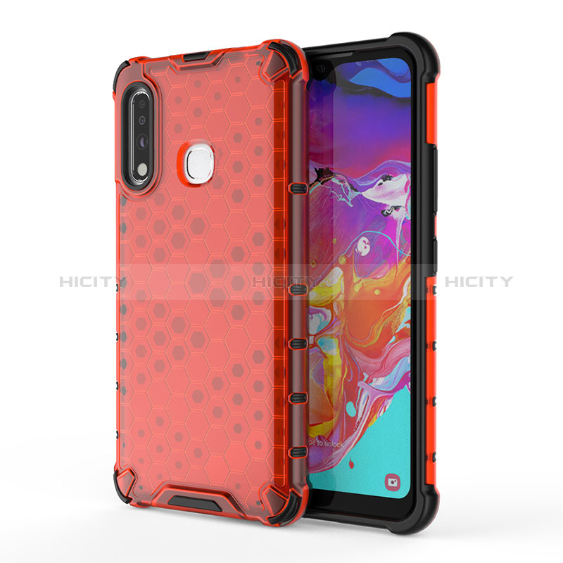 Custodia Silicone Trasparente Laterale 360 Gradi Cover AM1 per Samsung Galaxy A70E Rosso