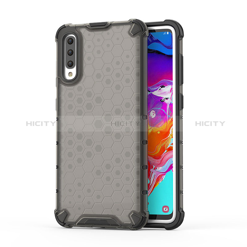 Custodia Silicone Trasparente Laterale 360 Gradi Cover AM1 per Samsung Galaxy A70S Nero