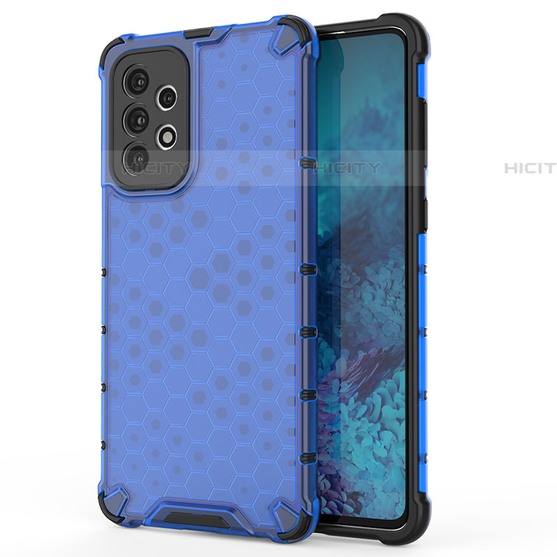 Custodia Silicone Trasparente Laterale 360 Gradi Cover AM1 per Samsung Galaxy A73 5G Blu