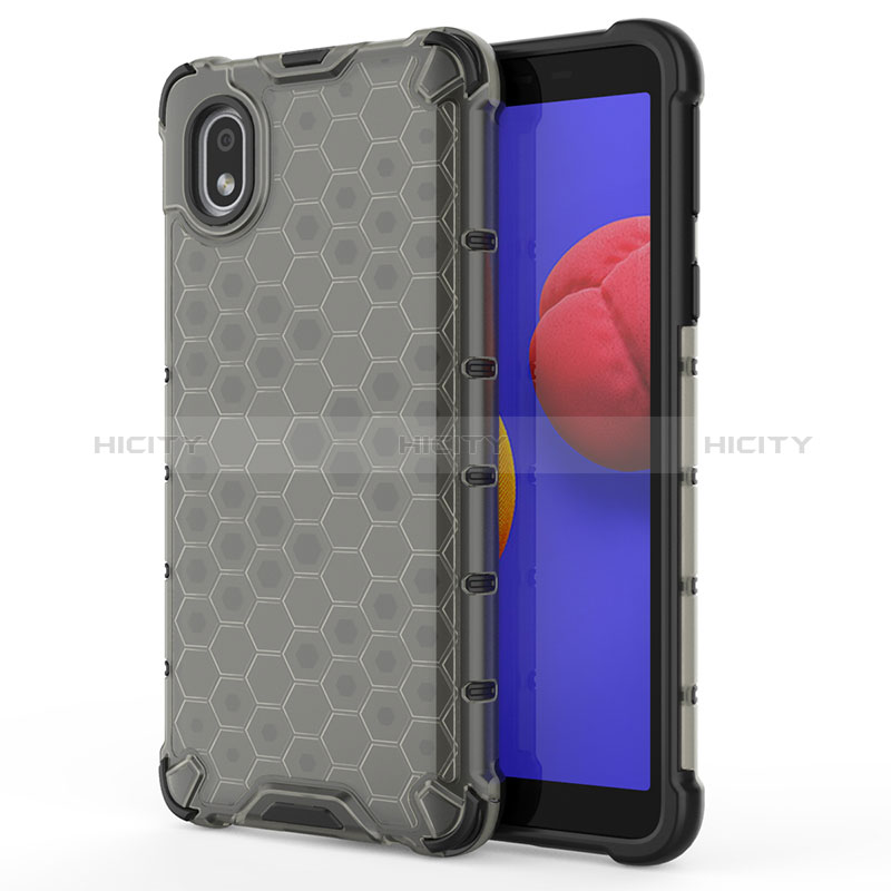 Custodia Silicone Trasparente Laterale 360 Gradi Cover AM1 per Samsung Galaxy M01 Core Nero