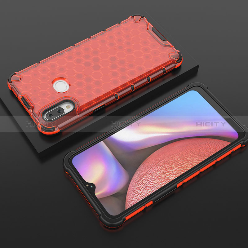 Custodia Silicone Trasparente Laterale 360 Gradi Cover AM1 per Samsung Galaxy M01s Rosso