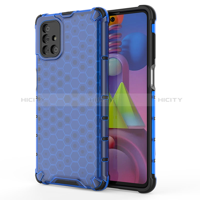 Custodia Silicone Trasparente Laterale 360 Gradi Cover AM1 per Samsung Galaxy M51 Blu