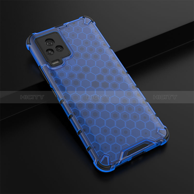 Custodia Silicone Trasparente Laterale 360 Gradi Cover AM1 per Vivo iQOO 7 5G Blu