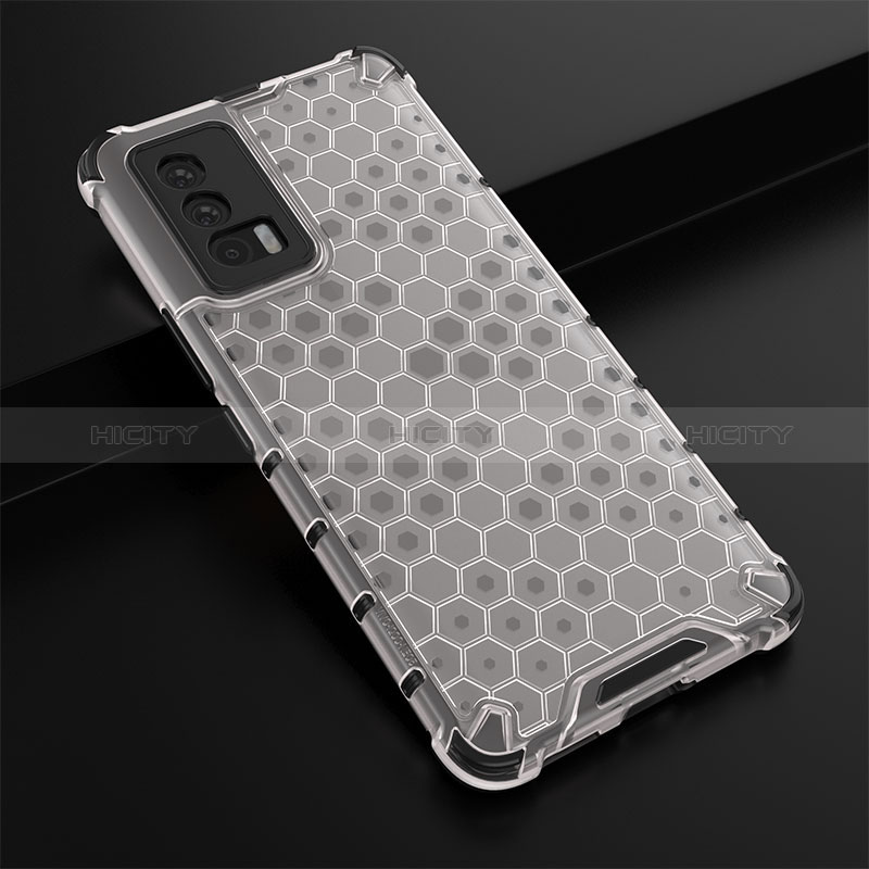 Custodia Silicone Trasparente Laterale 360 Gradi Cover AM1 per Vivo iQOO 7 India 5G Bianco